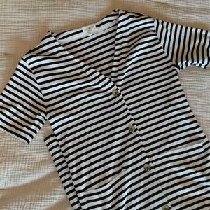 Lou & Grey Organic Cotton Striped Midi Dress